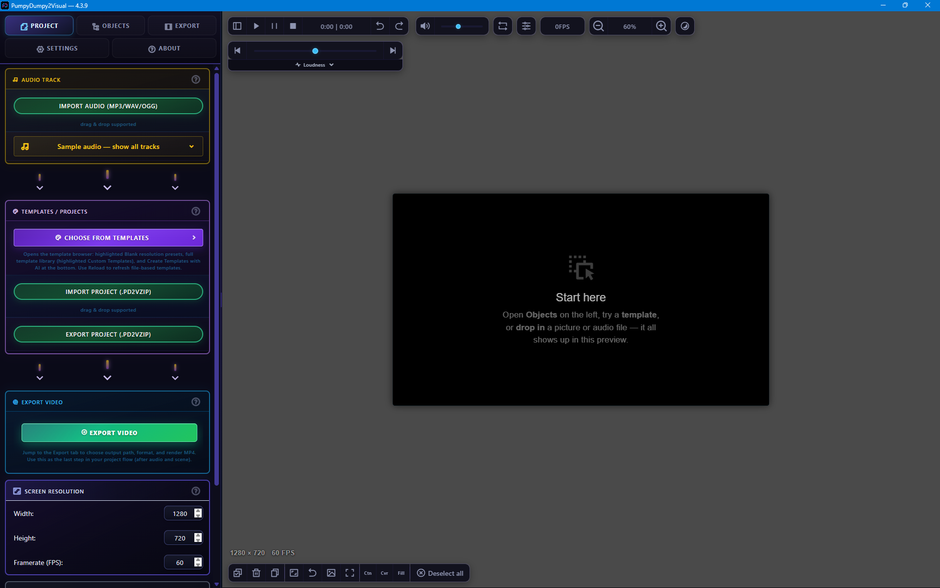 Soundtrack import and built-in sample library